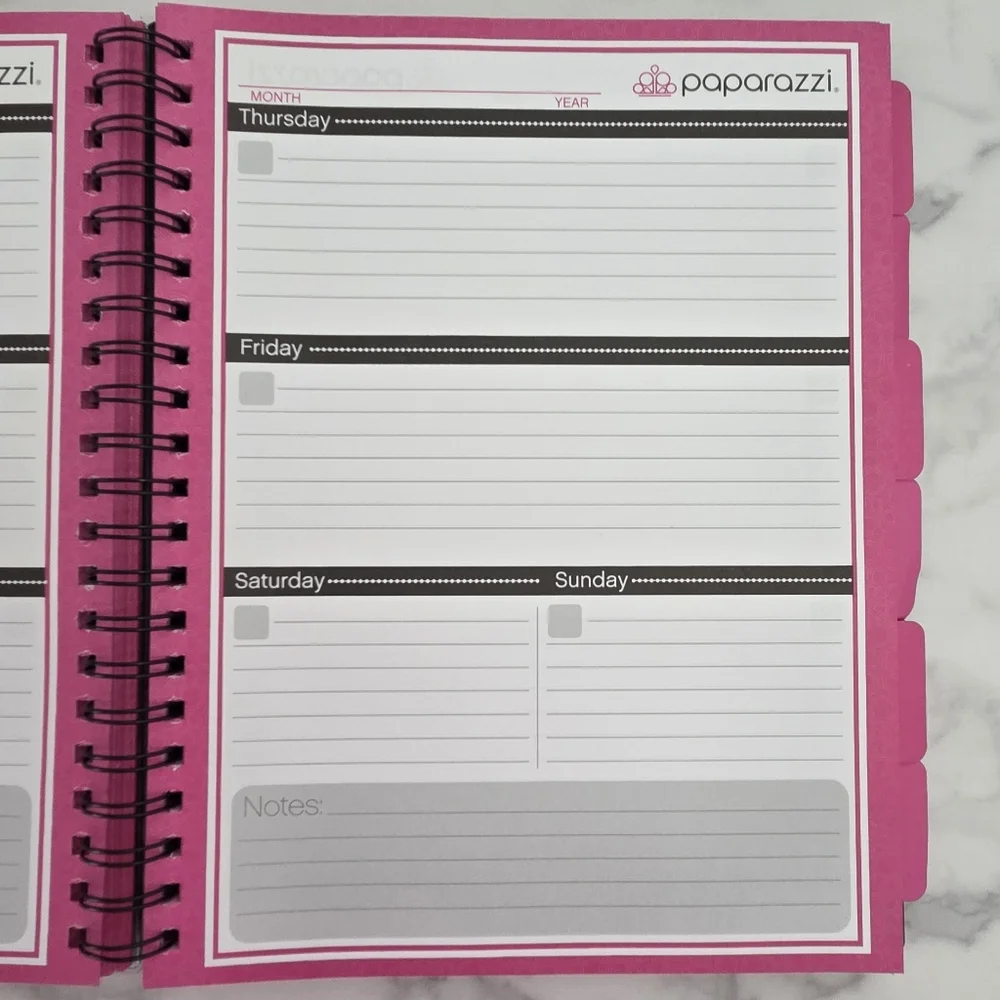 Paparazzi Consultant Organizer Black and Pink Party Planner Spiral Bound